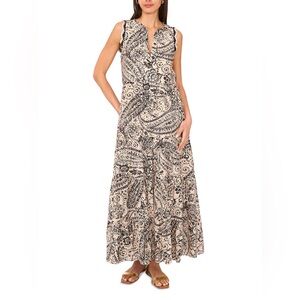 Vince Camuto Elegant Black and Cream Maxi Dress